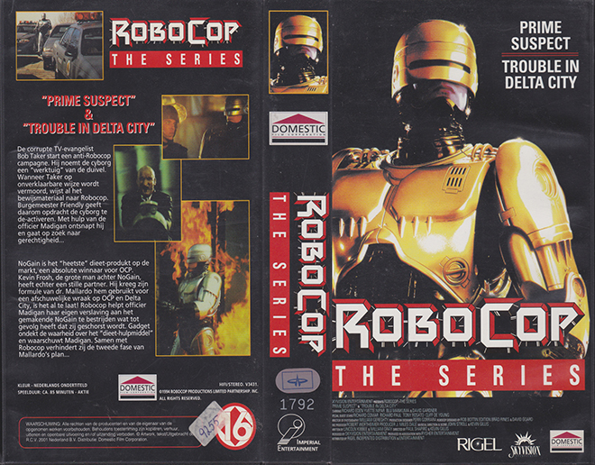 ROBOCOP THE SERIES TV VHS COVER VHS COVER, VHS COVERS, HIGH RES VHS COVER SCANS